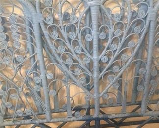 Twin  blue wicker headboards