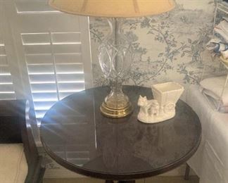 Tea table with glass top