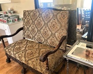 Fabulous antique bench; extra large mirror