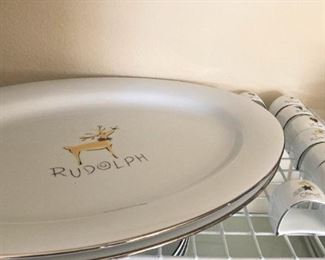 Reindeer platters and napkin rings