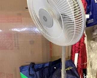 Moving boxes; floor fan