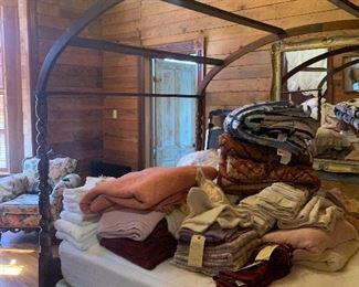 Mahogany Barley twist Canopy bed - Queen.   Headboard 63w x 38h