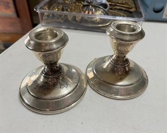 Weighted sterling silver candlesticks