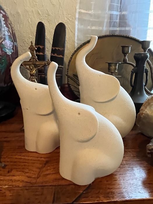 (3) Mid-Century Lineaselle elephants 