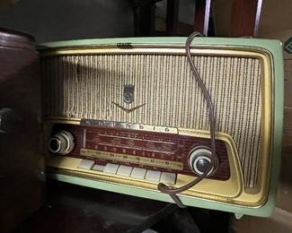 Vintage teal green Grundig radio