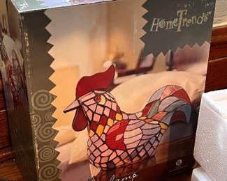 Stained glass rooster lamp!