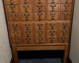 Card catalog cabinet