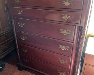 Antique cherry wood Willett tallboy...