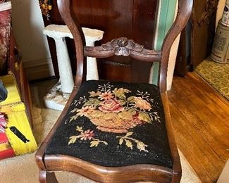 Embroidered side chair
