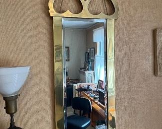 Brass wall mirror