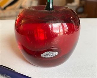 Blenko art glass apple