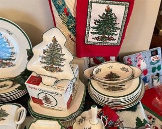 Spode "Christmas Tree" dish set and accessories....