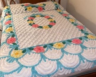 Beautiful colorful chenille bedspread