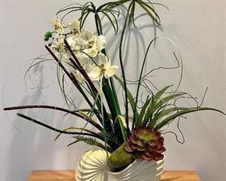 Faux Succulents in Shell Planter