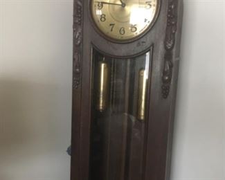 VINTAGE GRANDFATHER CLOCK. PURCHASED IN GERMANY IN 1933 