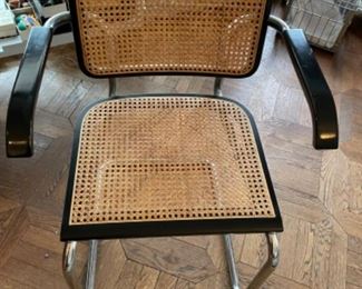 5 CANE ARM CHAIRS
