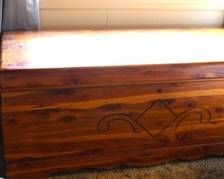 Beautiful Cedar Chest with Key and Trays
