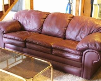 Very Nice Burgundy Leather Sofa