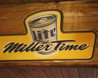 Very Large Miller Time Metal Sign