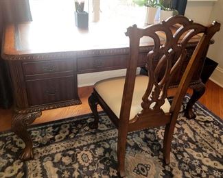 Gorgeous Georgetown Home computer desk. 58"w x 28"d x 30.5"h. Has leather top.