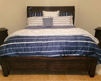 Ember King Bedroom set (must be sold as a whole - two nightstands, dresser and tall chest.) King bed headboard 81"w x 60"h. Footboard 17"h