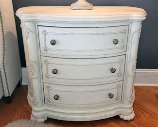 Pier 1 nightstands. 38"w x 20"d x 33"h. Top drawers are lined in velvet - see next photo