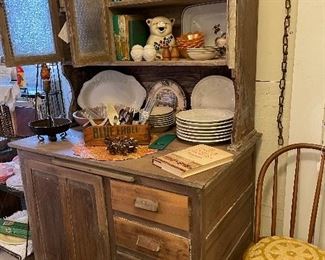 Antique Bakers Cupboard 
Rare Smiley Pig pitcher
