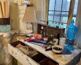 Antique leaded glass window
Vintage perfume (new old stock)