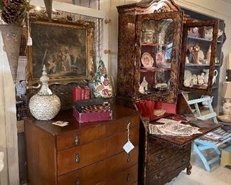 Antique secretary and chest and more
