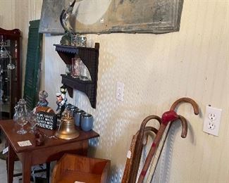 Vintage bar items
Vintage canes
Large galvanized Pepsi sign