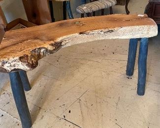 Live edge bench