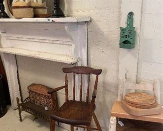 Antique mantels
Antique high chairs
Mirrors