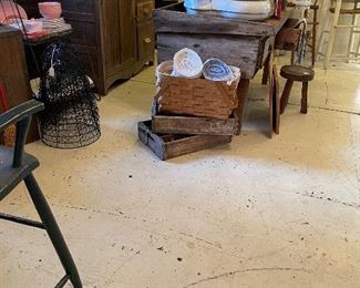 Crates, scales farmhouse furniture 