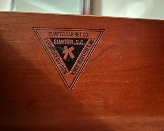  Seating for 10 with China cabinet, by Sumter Cabinet Company furniture. Table includes foldable fitted pad. Two removable leaves. 