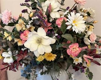 30 x 30 inches silk flower arrangement & vase. 