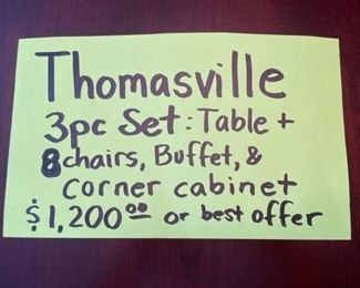 We are pre-selling this 3 piece THOMASVILLE Set $1200 or best offer - Call STEVE (949) 394-7499