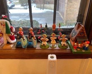 Vintage German figurines and bank.