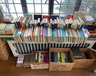Hundreds of books, many vintage.