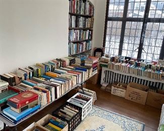 Hundreds of books, many vintage.