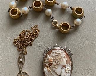 Finer jewelry, including unusual antique cameo.