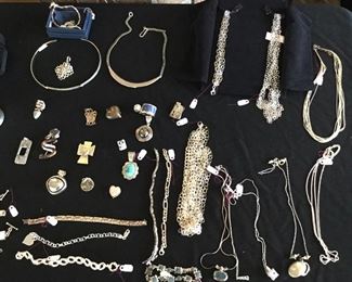 ALL JEWELRY ON THIS TABLE IS STERLING