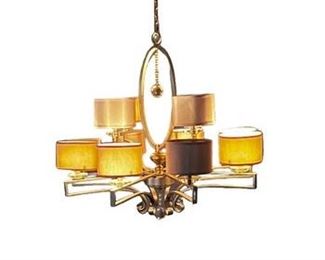 $430 USD     Gold 12 Light Orb Chandelier Light w/Drop Crystal CH165-26      Description: Perfect for a large dining room, entry, or great room.  This fixture adds a regal presence.  12 individual shaded lights surround a gold ring that encase a strand of crystals ending in a large glass orb.
Dimensions: Approx. 30 x 32 in.
Condition: In very good condition
Location: Local pick up Lake Oswego, OR.  Shipper suggestions available upon request.      https://goodbyhello.com/products/foyer-light-fixture?_pos=10&_sid=5bbb39c90&_ss=r