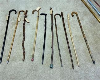 Assorted antique walking canes