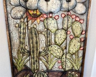 Southwest Prickly Pear & Saguaro Wood Screen Room Divider	69 x 44 x 1in	HxWxD
