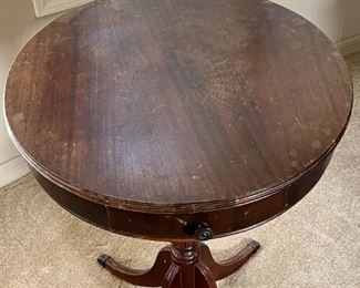 Antique Mahogany Drum Table 28 x 22in diameter	
