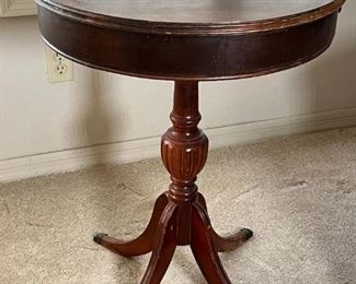 Antique Mahogany Drum Table 28 x 22in diameter	
