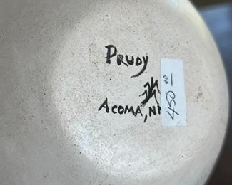 Prudy Correa Acoma Pueblo Seed Pot Native American Pottery 	5.5 x 6.5in diameter 	
