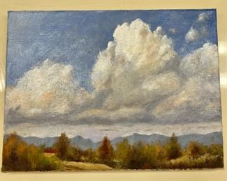 Original Art Ed Botkin Cumulus Oil Painting Desert Landscape Clouds 	12 x 16in	
