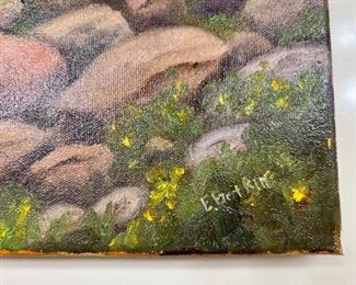 Original Art Ed Botkin Nature's Gems Oil Painting Desert Rock Landscape 	9 x 12in	
