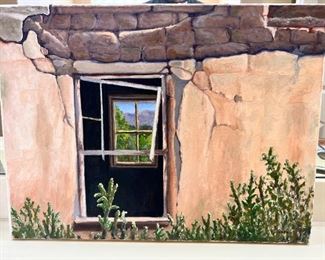 Original Art Ed Botkin Many Memories Oil Painting Desert Adobe Window	18 x 24in	

